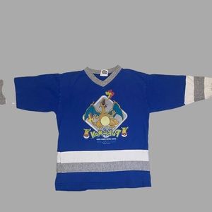 Vintage Pokémon Embroidered Charizard Long Sleeve Collared Shirt Nintendo